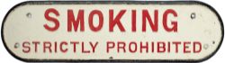 LNER Smoking LNER cast iron doorplate SMOKING STRICTLY PROHIBITED. Face restored measures 21.75in