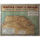 LNER QR Norfolk Coast M&GN Poster LNER NORFOLK COAST & BROADS SERVED BY THE M&GN JOINT RAILWAY.