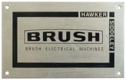 Brush Cabplate ex 60007 Cabplate BRUSH ELECTRICAL MACHINES HAWKER SIDDELEY ex British Railways Class