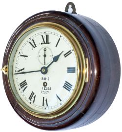 British Railways Eastern Region 6 inch mahogany cased drum clock. The original dial shows the makers