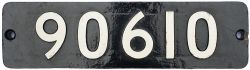 90610 Smokebox numberplate 90610 ex WD 2-8-0 built for The War Department by Vulcan Foundry in