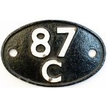 87C Shedplate 87C Swansea Danygraig 1950-1964. Face restored with clear Swindon U201 casting pattern