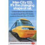 BRB DR Intercity 125 Poster BRB INTERCITY 125 ITS THE CHANGING SHAPE OF RAIL issued in 1976 with