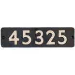 45325 Smokebox numberplate 45325 ex LMS Stanier Class 5 4-6-0 built by Armstrong Whitworth in 1937