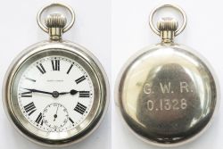 GWR 0.1328 Great Western railway post grouping Pocket Watch with Swiss Record 15 Jewel movement, top