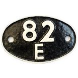 82E Shedplate 82E Yeovil Pen Mill 1950-1958 and Bristol Barrow Road 1958-1965. Face restored with