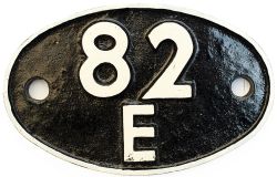 82E Shedplate 82E Yeovil Pen Mill 1950-1958 and Bristol Barrow Road 1958-1965. Face restored with