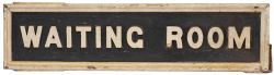 GWR Waiting Room GWR platform sign WAITING ROOM, wood with cast iron letters. In original