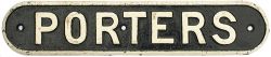 LNER Porters LNER cast iron doorplate PORTERS. Face restored measures 17.5in x 3.5in.