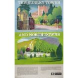 BR(S) DR The Surrey Towns, Lander Poster BR(S) THE SURREY TOWNS AND NORTH DOWNS by Reginald