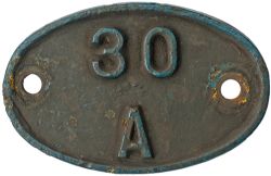 30A ex D5697 Shedplate 30A Stratford until 1973. As fitted to some of the depot's Diesel