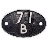 71B Shedplate 71B Bournemouth 1950-1963 with sub sheds Hamworthy Junction to 1954, Dorchester 1955-