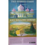 BR(S) DR The Sussex Coast, Lander Poster BR(S) THE SUSSEX COAST AND ROLLING DOWNS by Reginald