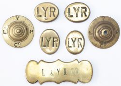 x7 LYR Railway Horse Brasses x7, all LYR, to include; 2 rosettes, 4 oval harness decorations and 1