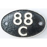 88C Shedplate 88C Barry 1950-1964. In restored condition with clear Swindon casting marks to the