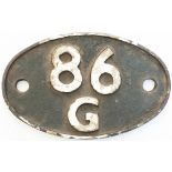 86G Shedplate 86G Pontypool Road 1950-1967 with sub sheds Abergavenny 1954-1958, Branches Fork to