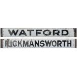LT Watford-Rickmansworth London Underground enamel destination board WATFORD - RICKMANSWORTH. In