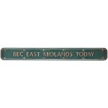 BBC East Midlands Today ex 43074 Nameplate BBC EAST MIDLANDS TODAY ex British Railways Class 43