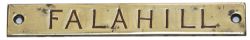 NBR Falahill North British Railway brass signal box shelf plate FALAHILL from one of the boxes