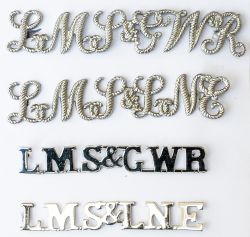 Joint LMS & GWR, LMS & LNE x4 A Collection of 4 railway joint cap badges to Include; LMS & GWR