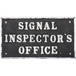 GWR Signal Inspector's Office GWR pre grouping cast iron doorplate SIGNAL INSPECTOR'S OFFICE. In