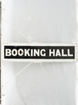 GWR Booking Hall GWR platform sign BOOKING HALL, double sided wood with cast iron letters and