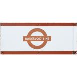 LT Bakerloo Line London Underground enamel station frieze sign BAKERLOO LINE. In very good condition