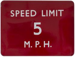 BR(M) FF Speed Limit 5mph BR(M) FF enamel railway sign SPEED LIMIT 5MPH. In very good condition with