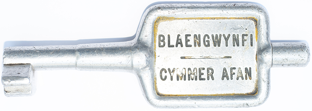 Blaengwynfi-Cymmer Afan GWR/BR-W Tyers No9 single line aluminium key token BLAENGWYNFI - CYMMER AFAN