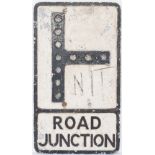 Road Junction (Gowshall) Motoring road sign ROAD JUNCTION marked with makers name Gowshall Ltd