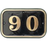 GWR 90 ex RR 32/ GWR 604 GWR brass cabside numberplate 90 ex Rhymney Railway Hurry-Riches Class S1