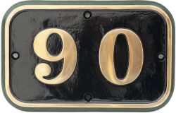 GWR 90 ex RR 32/ GWR 604 GWR brass cabside numberplate 90 ex Rhymney Railway Hurry-Riches Class S1