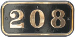 GWR 208 ex TVR 113/ GWR 317 GWR brass cabside numberplate 208 ex Taff Vale Railway Hurry-Riches