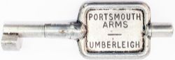 Portsmouth Arms-Umberleigh SR/BR(S) Tyers No9 single line aluminium key token PORTSMOUTH ARMS -