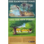 BR(S) DR The Hampshire Coast, Lander Poster BR(S) THE HAMPSHIRE COAST AND THE NEW FOREST by Reginald