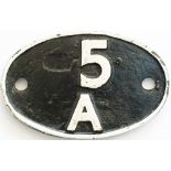 5A Shedplate 5A Crewe North 1950-1965. Face restored.