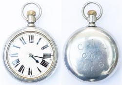 Cambrian No C57 Cambrian Railway nickel cased pocket watch with a Waltham, Mass movement No