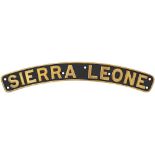 LMS Sierra Leone ex 45627 Nameplate SIERRA LEONE ex LMS Stanier Junilee 4-6-0 built at Crewe in 1934