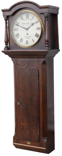 MR Longcase 14162 Midland Railway 12in dial longcase clock by Reuben Bosworth of Nottingham. The oak