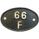 66F Shedplate 66F Beatock 1962-1967. Face restored, rear original.