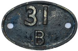 31B Shedplate 31B March 1950-1973 with sub sheds King's Lynn, South Lynn and Wisbech. Lightly face