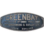 Greenbat 2691 1957 ex Cwm Coke Works Worksplate GREENBAT LOCOMOTIVE No 2691 BUILT 1957 BY