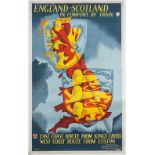 BR(E) DR England-Scotland, Spencer Poster BR(E) ENGLAND - SCOTLAND IN COMFORT BY TRAIN EAST COAST