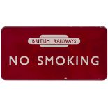 BR(M) FF No Smoking BR(M) FF enamel railway sign NO SMOKING with British Railways totem. In very