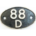 88D Shedplate 88D Merthyr Tydfil 1950-1964 with sub sheds Rhymney, Dowlais Central, Cae Harris to