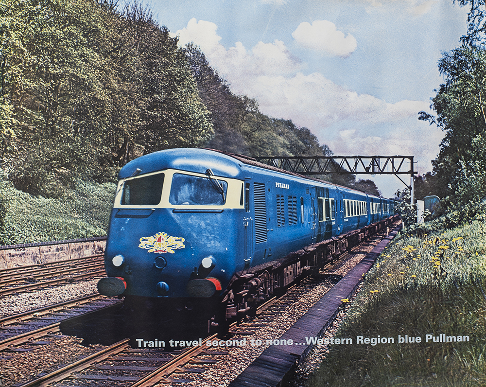 BR(W) QR Blue Pullman Poster BR(W) TRAIN TRAVEL SECOND TO NONE... WESTERN REGION BLUE PULLMAN.