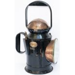 GWR Coppertop 16052 GWR pre grouping 3 Aspect Coppertop Handlamp stamped GWR in the side and also on