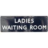 BR(E) Ladies Waiting Room BR(E) enamel doorplate LADIES WAITING ROOM measuring 18in x 6in. In good