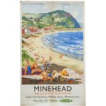 Poster BR(W) MINEHEAD THE GATEWAY TO EXMOOR by Johnston. Double Royal measures 25in x 40in. In