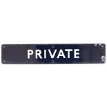 BR(E) Private BR(E) enamel doorplate PRIVATE. In good condition with a few small chips. Measures